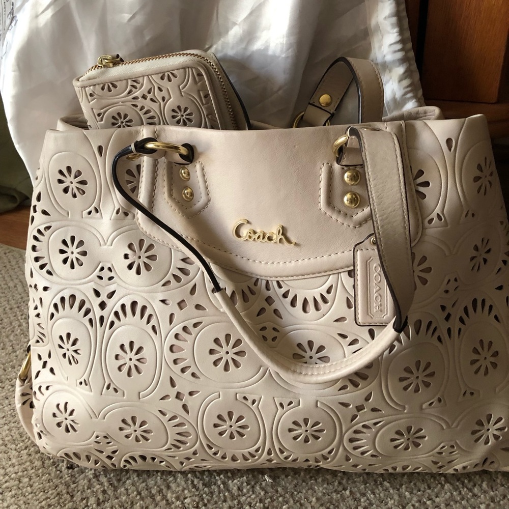 Perforated leather Coach Set-gorgeous!